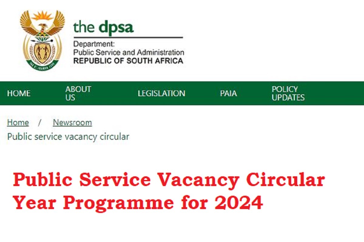 DPSA Public Service Vacancy Circular Year Programme for 2024 Out